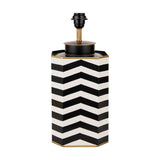 Oskar Black & White Chevron Hand Painted Metal Table Lamp Base - 43cm