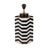 Oskar Black & White Chevron Hand Painted Metal Table Lamp Base - 43cm