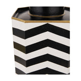 Oskar Black & White Chevron Hand Painted Metal Table Lamp Base - 43cm