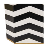 Oskar Black & White Chevron Hand Painted Metal Table Lamp Base - 43cm