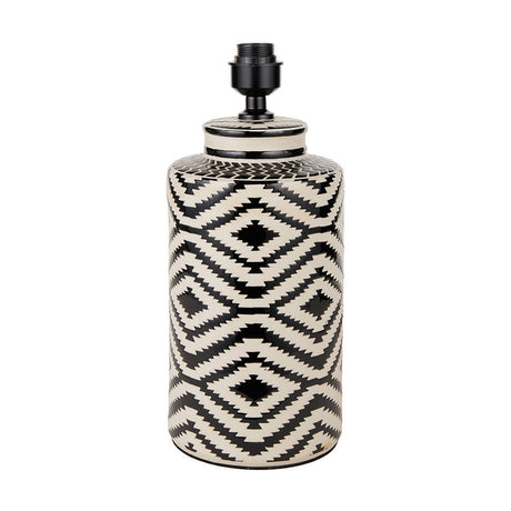 Chirala Black & White Tall Ikat Ceramic Table Lamp