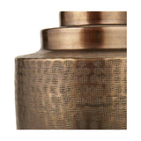 Zuri Antique Brass Pot Table Lamp with Grey Handloom Cylinder Shade
