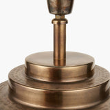 Zuri Antique Brass Pot Table Lamp with Grey Handloom Cylinder Shade
