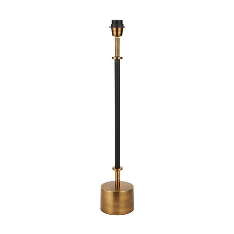 Antoine Black Croc & Antique Brass Table Lamp with Silk Mix Shade