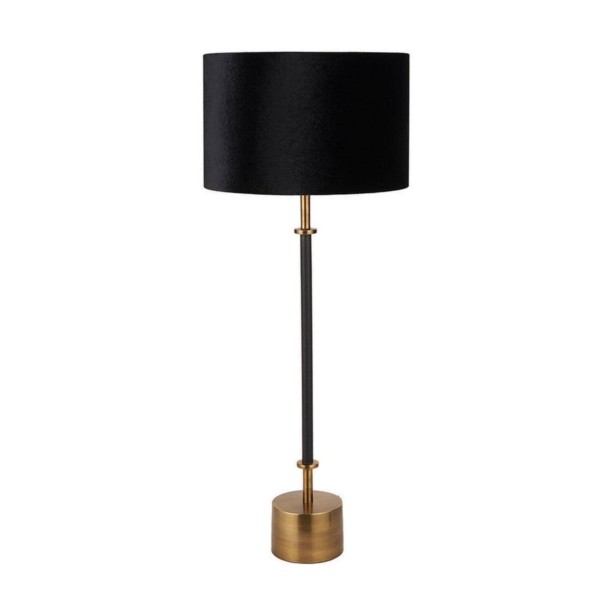 Antoine Black Croc & Antique Brass Table Lamp Base - 57cm