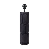 Aurelia Embossed Black Wood Tall Table Lamp Base - 49cm