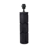 Aurelia Embossed Black Wood Tall Table Lamp Base - 49cm