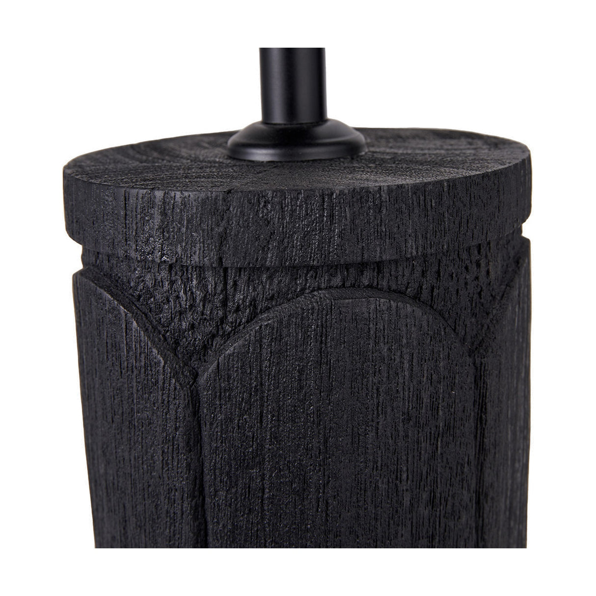 Aurelia Embossed Black Wood Tall Table Lamp Base - 49cm