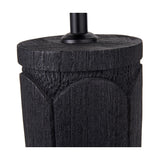 Aurelia Embossed Black Wood Tall Table Lamp Base - 49cm