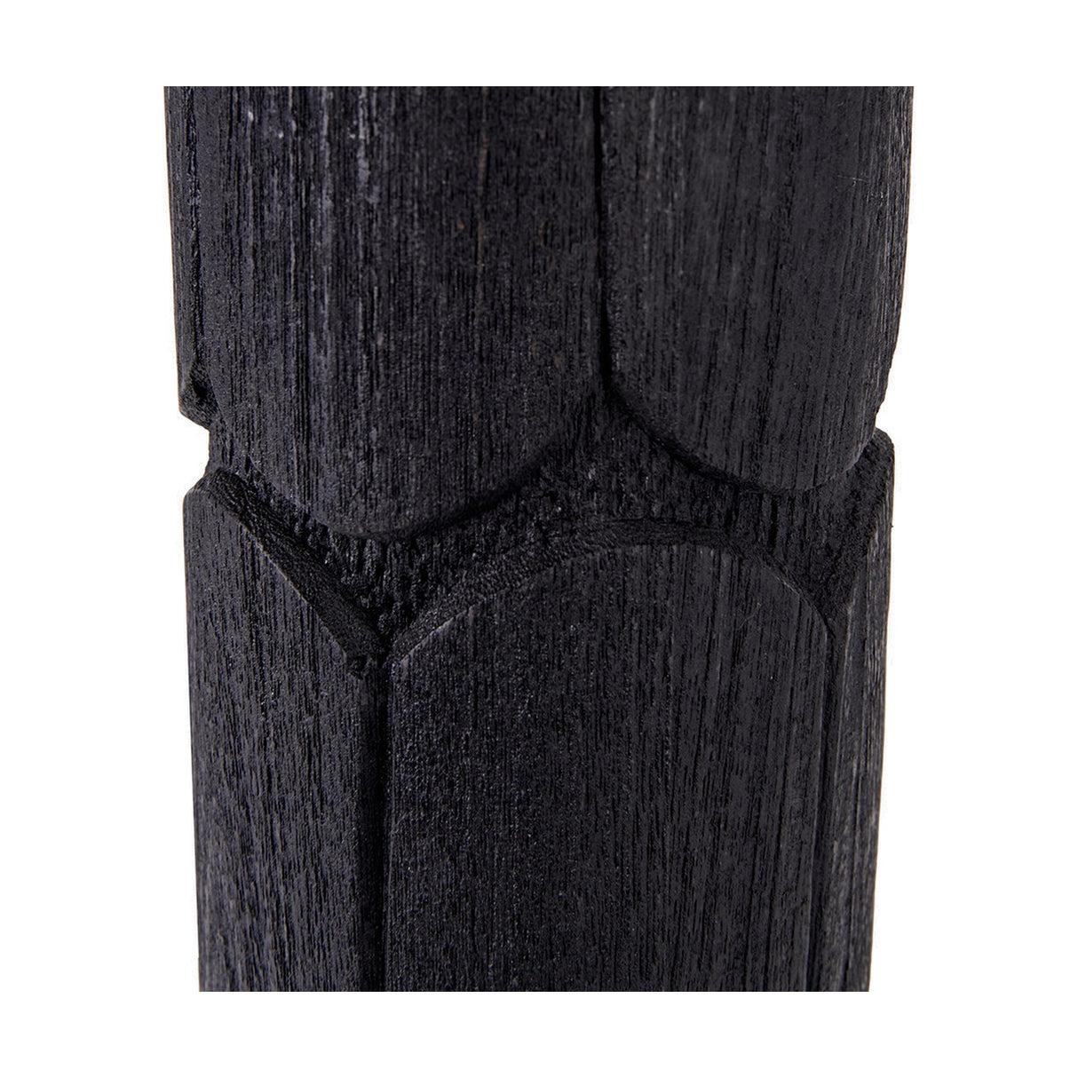 Aurelia Embossed Black Wood Tall Table Lamp Base - 49cm
