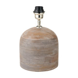 Nelu Grey Engraved Wood Dome Table Lamp Base - 30cm