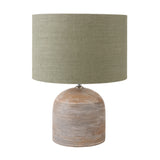 Nelu Grey Engraved Wood Dome Table Lamp Base - 30cm