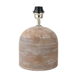 Nelu Grey Engraved Wood Dome Table Lamp Base - 30cm
