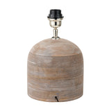 Nelu Grey Engraved Wood Dome Table Lamp Base - 30cm