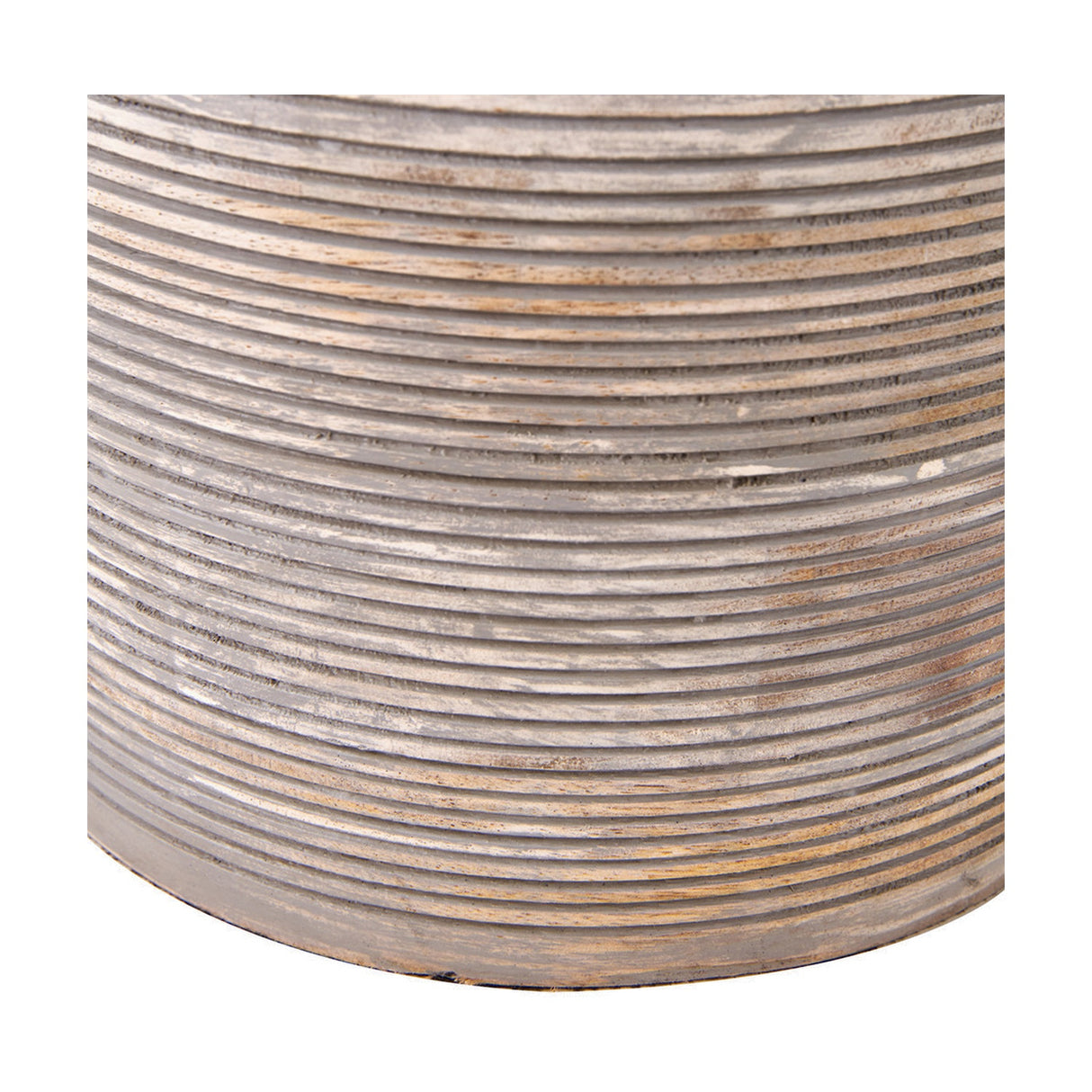 Nelu Grey Engraved Wood Dome Table Lamp Base - 30cm