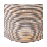 Nelu Grey Engraved Wood Dome Table Lamp Base - 30cm