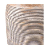 Nelu Grey Engraved Wood Dome Table Lamp Base - 30cm