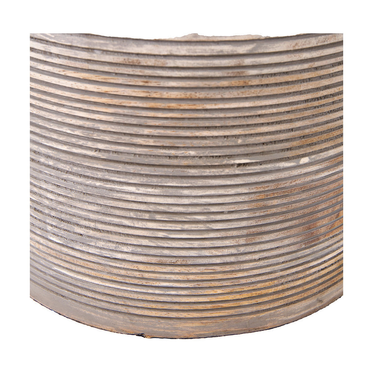 Nelu Grey Engraved Wood Dome Table Lamp Base - 30cm