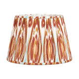 Ioan Grey Engraved Wood Bottle Table Lamp with Cinnamon Ikat Shade