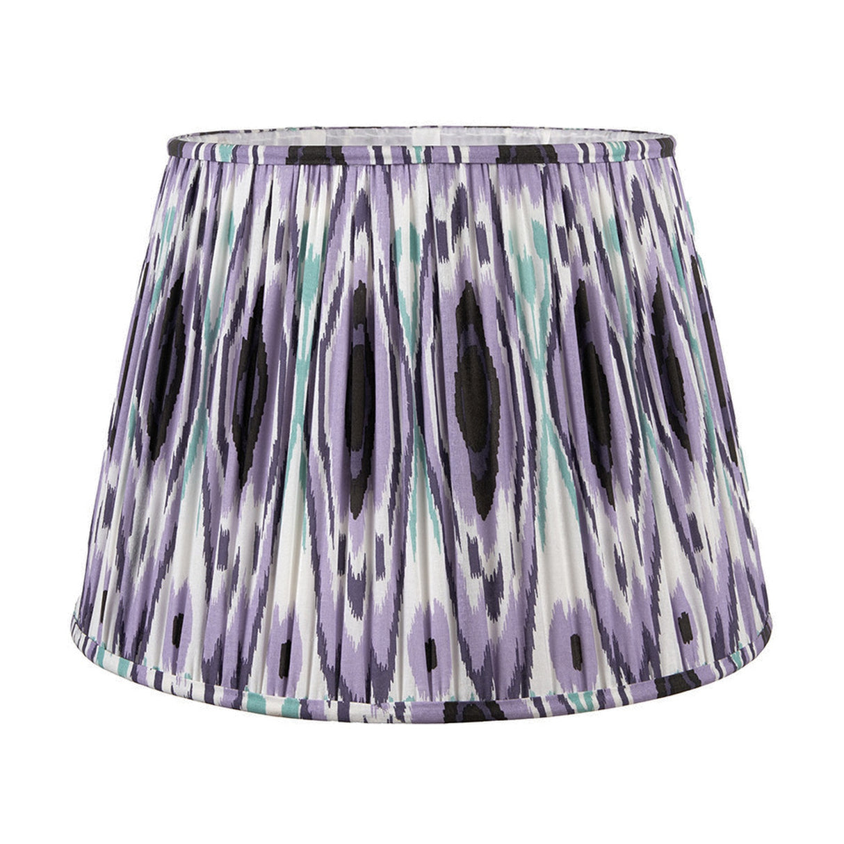 Ioan Grey Engraved Wood Bottle Table Lamp with Lilac Ikat Shade - 71cm