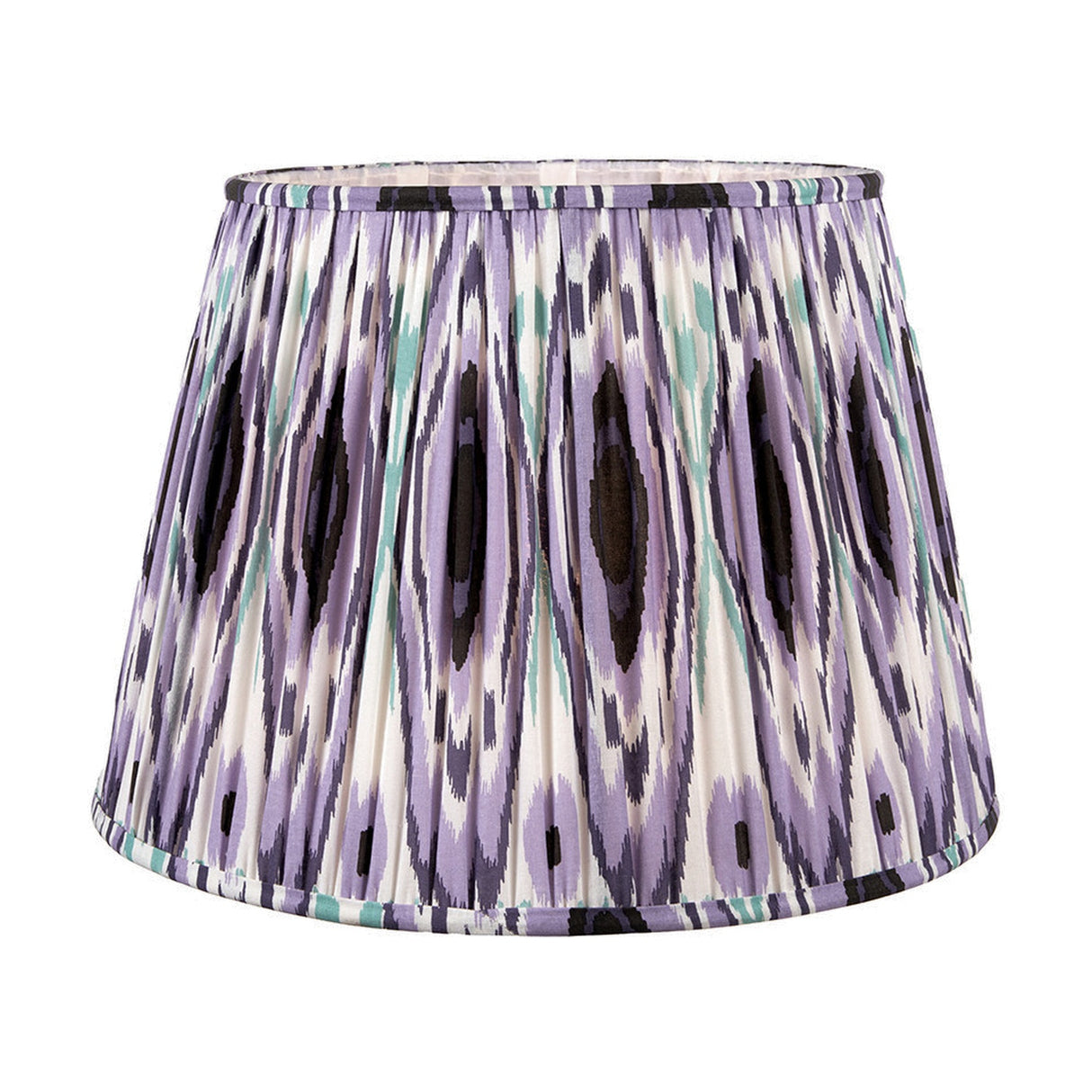 Ioan Grey Engraved Wood Bottle Table Lamp with Lilac Ikat Shade - 71cm