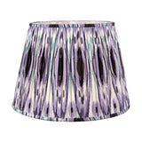 Ioan Grey Engraved Wood Bottle Table Lamp with Lilac Ikat Shade - 71cm