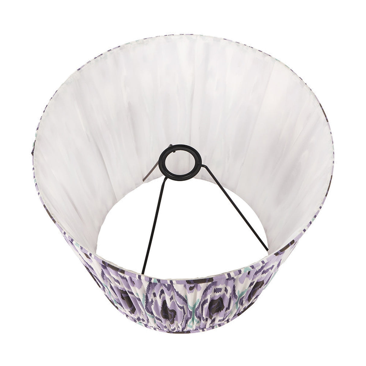 Ioan Grey Engraved Wood Bottle Table Lamp with Lilac Ikat Shade - 71cm