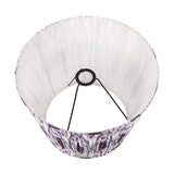 Ioan Grey Engraved Wood Bottle Table Lamp with Lilac Ikat Shade - 71cm