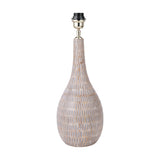 Ioan Grey Engraved Wood Bottle Table Lamp Base - 49cm