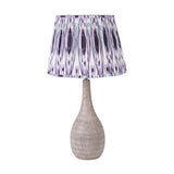 Ioan Grey Engraved Wood Bottle Table Lamp Base - 49cm