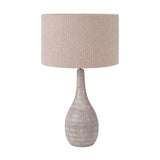 Ioan Grey Engraved Wood Bottle Table Lamp Base - 49cm