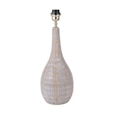 Ioan Grey Engraved Wood Bottle Table Lamp Base - 49cm