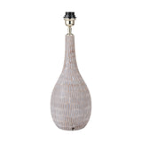 Ioan Grey Engraved Wood Bottle Table Lamp Base - 49cm