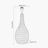 Ioan Grey Engraved Wood Bottle Table Lamp Base - 49cm
