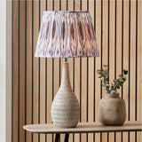 Ioan Grey Engraved Wood Bottle Table Lamp Base - 49cm