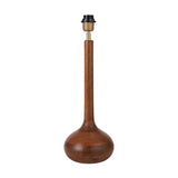 Toma Oiled Wood Tall Neck Table Lamp with White Self Lined Shade