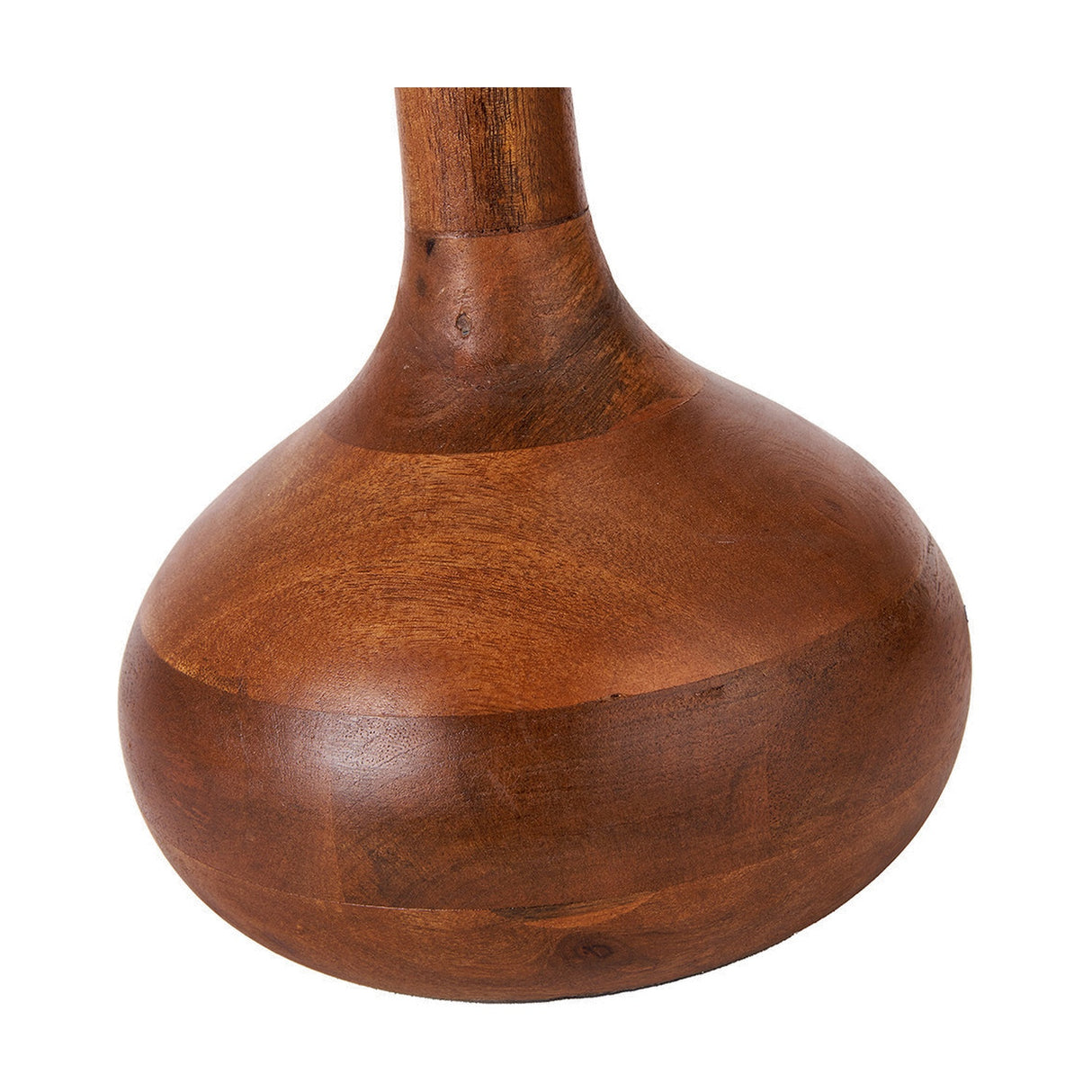 Toma Oiled Wood Tall Neck Table Lamp with White Self Lined Shade