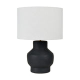 Inna Black Urn Terracotta Table Lamp Base - 33cm