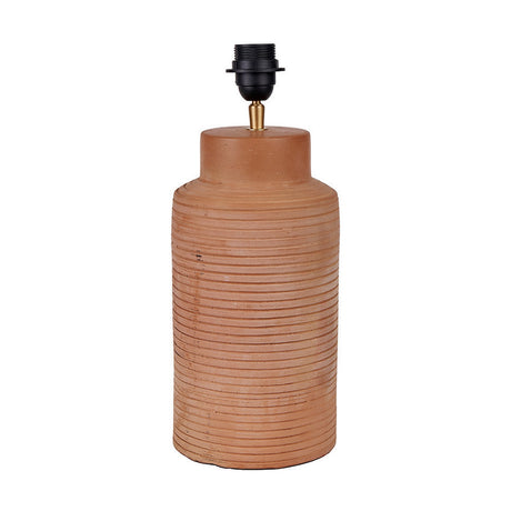 Sierra Natural Tall Ribbed Terracotta Table Lamp with White Shade