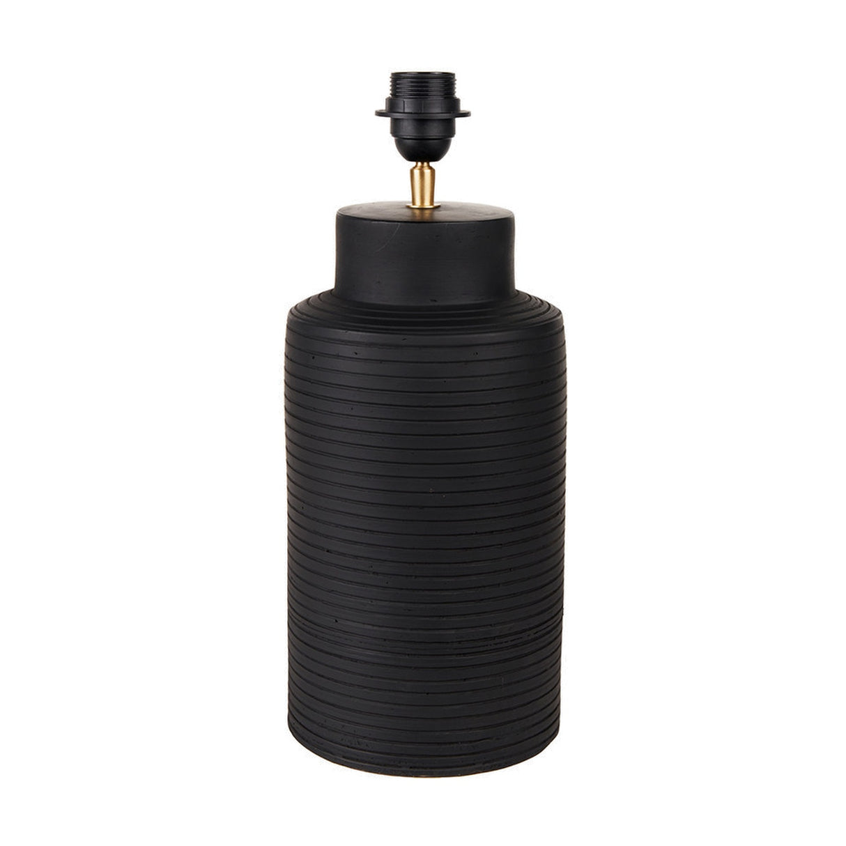 Sierra Black Tall Ribbed Terracotta Table Lamp with White Self Shade