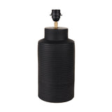 Sierra Black Tall Ribbed Terracotta Table Lamp with White Self Shade