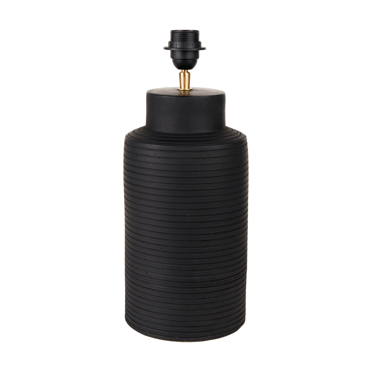 Sierra Black Tall Ribbed Terracotta Table Lamp Base - 41cm