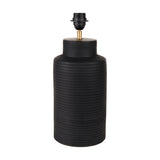 Sierra Black Tall Ribbed Terracotta Table Lamp Base - 41cm