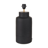 Sierra Black Tall Ribbed Terracotta Table Lamp Base - 41cm