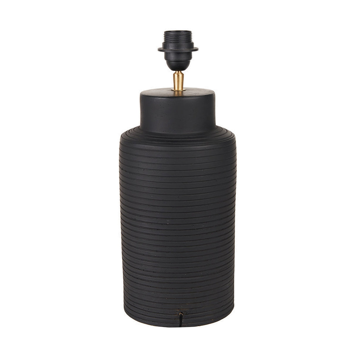 Sierra Black Tall Ribbed Terracotta Table Lamp Base - 41cm