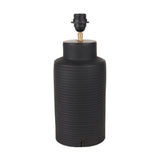Sierra Black Tall Ribbed Terracotta Table Lamp Base - 41cm