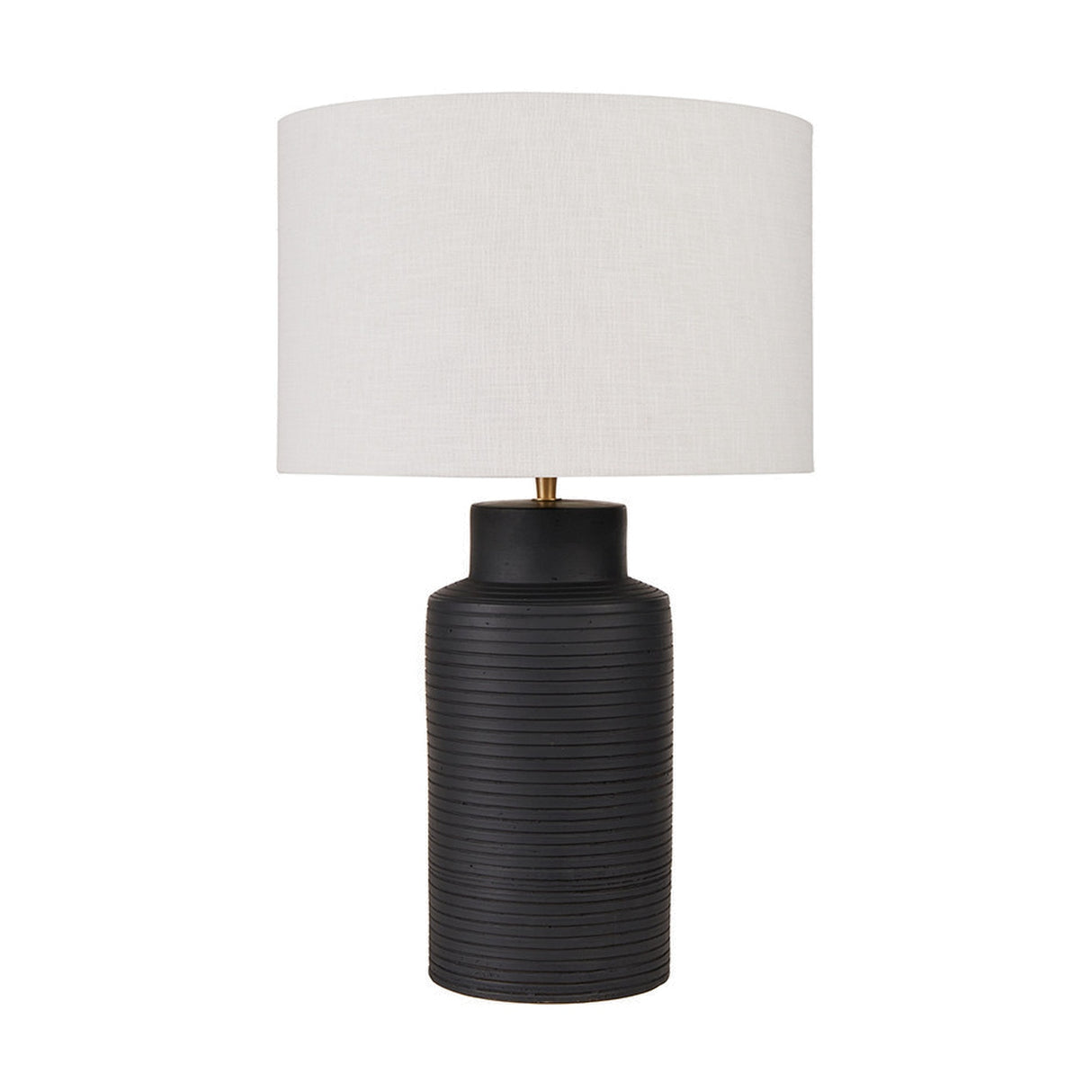 Sierra Black Tall Ribbed Terracotta Table Lamp Base - 41cm