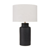 Sierra Black Tall Ribbed Terracotta Table Lamp Base - 41cm