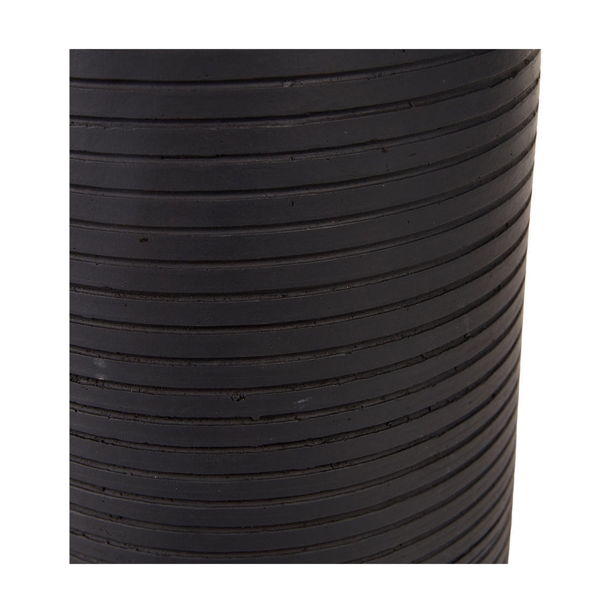 Sierra Black Tall Ribbed Terracotta Table Lamp Base - 41cm