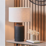 Sierra Black Tall Ribbed Terracotta Table Lamp Base - 41cm